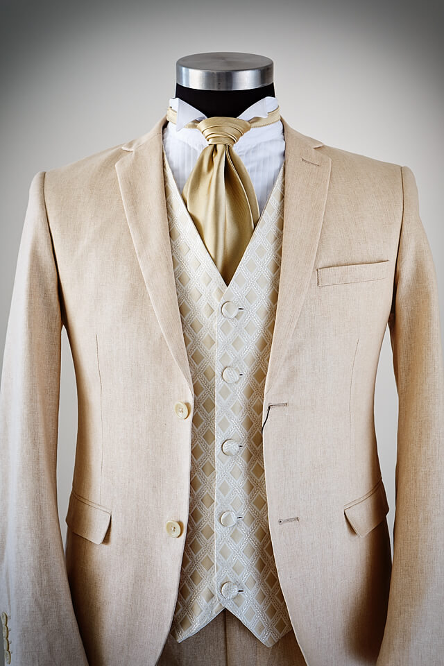Beige Linen Suit Bridal & Tuxedo