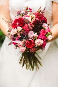 Splash of colour for your bridal bouquet