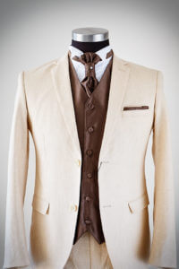 Beige Linen Suit for Groom