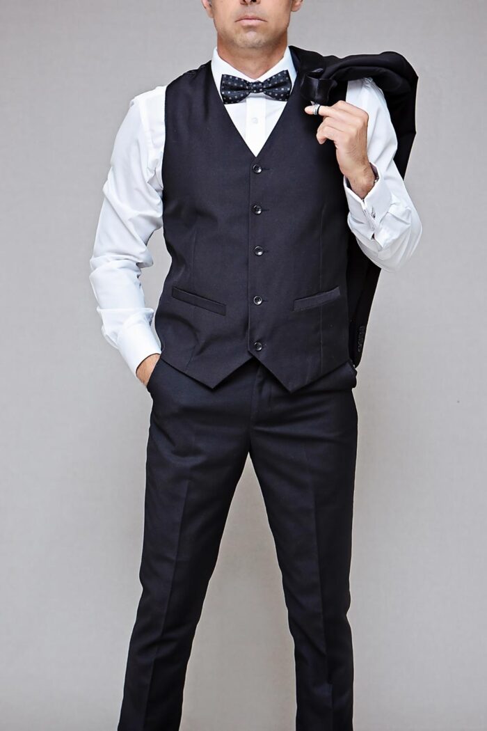 Black waistcoat tuxedo slim fit BTM 516 1