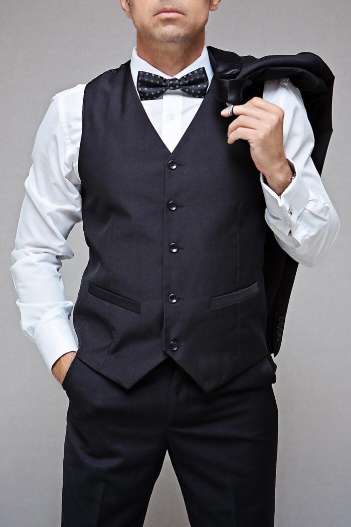 Black waistcoat tuxedo slim fit BTM 516 2