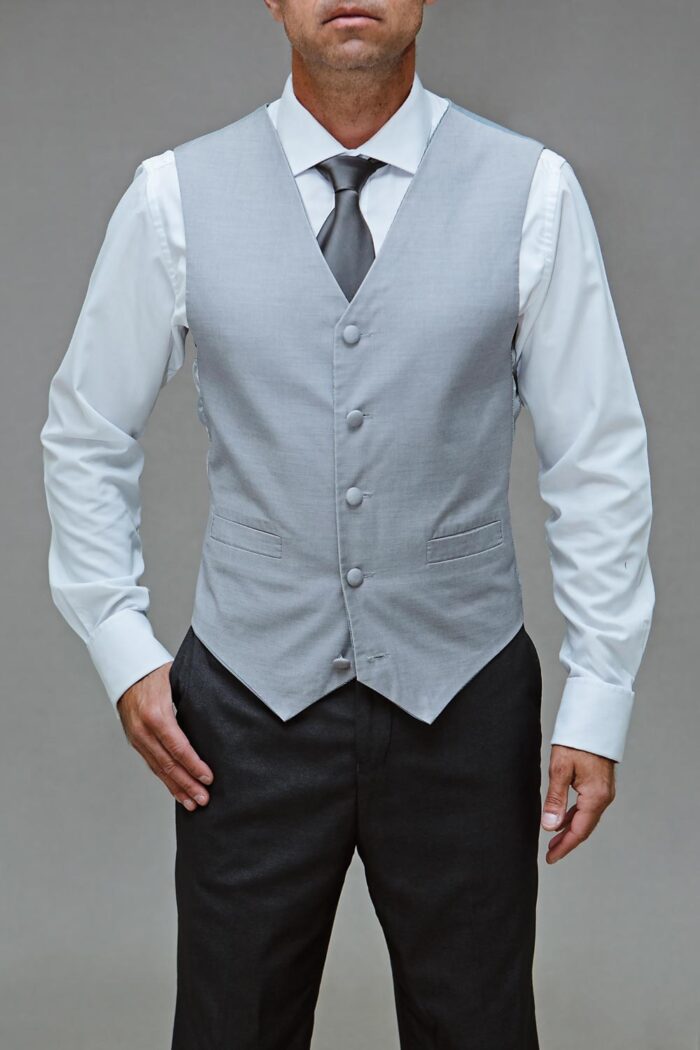Light grey slim fit waistcoat BTM 516 1