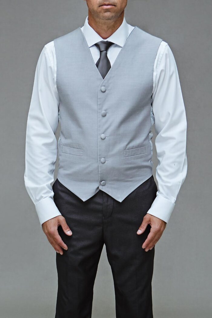 Light grey slim fit waistcoat BTM 516 2
